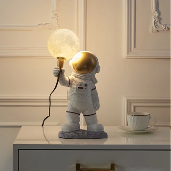 Detská Izba Astronaut Led stolná Lampa, Spálne, Nočná Lampa Nordic Chlapci Spálňa Ochrana Očí Kreatívne Astronaut Teplé Lampy