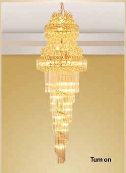 LED Moderné Krištáľový Luster Americké Luxusné Zlaté K9, Krištáľové Lustre Svetlá Zariadenie Dlhé Schodisko Spôsobom, Domáce Vnútorné Osvetlenie