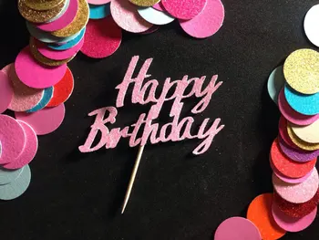 Lesk Happy Birthday Party Cupcake Mulčovače Zapojenie Bachelorette Svadobné Svadobné Sprcha špáradlá
