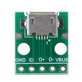10pcs Micro USB na DIP 2.54 mm Adaptér Konektor Modulu Rada Panel Ženské 5-Pin Pinboard 2.54 mm Micro USB PCB Typ Diely