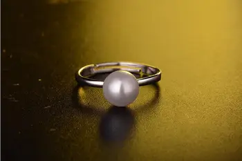Nový príchod teplej predávať jednoduchý dizajn 8mm pearl 925 sterling silver dámy'finger krúžky ženy šperky drop shipping darček