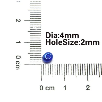 Round 4 mm 600 g/veľa Tmavo Modré Sklenené Korálky Osiva