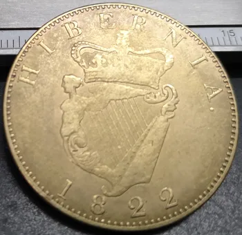 1822 Írsko 1 Cent-George IV Kópiu Medené Mince