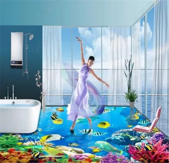 Vlastné Akúkoľvek Veľkosť 3d Tapety Podmorský Svet Koralov More Obývacia Izba, Spálňa 3D Podlahy, Interiérové Tapety nástenná maľba