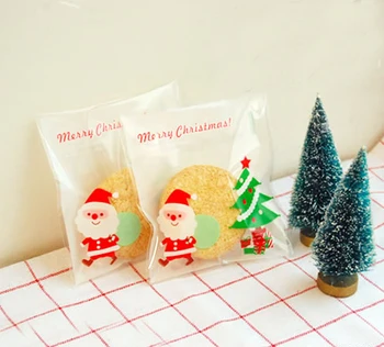Nový Vianočný darček Cookie Tašky,Celofánu Tašky,Chlieb Palice Tašky, svadobné zdvorilosti balenie 300PCS/VEĽA