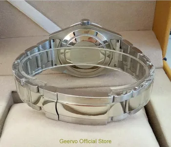 Sapphire crystal 40 mm GEERVO black dial Ázijské Automatickom Vietor pohyb pánske hodinky svetelný Mechanické hodinky GR28-20