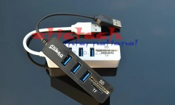 Dhl alebo ems 100ks Multi USB Hub 2.0 3 Porty + Čítačka Kariet Prenosný Rozbočovač USB Combo Vysokej Rýchlosti Mini USB Rozbočovač Všetko V Jednom