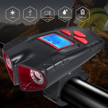 Nové Cyklistické Svetlo USB Nabíjateľné Bezdrôtový Kód Sledovať Požičovňa Lampa S Horn Reflektor Bezdrôtový Nepremokavé Tachometer Svetla