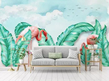 [Self-Adhesive] 3D Neba, Vták Rastlín Flamingo 44 Stenu Papier nástenná maľba na Stenu Tlač Odtlačkový Nástenné Maľby