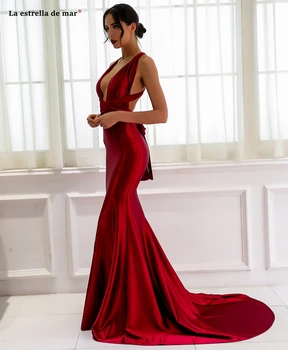Vestido dama de honra2021 nové, elastickej tkaniny konverzie burgundsko bridesmaid, šaty dlhé sukienka druhna celkom abito damigella