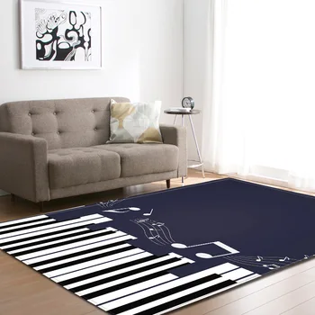 Nordic štýl obývacia izba domova koberec, biela a čierna klavíra poznámky mäkkého zamatu lôžková izba rohože LB42809