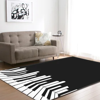 Nordic štýl obývacia izba domova koberec, biela a čierna klavíra poznámky mäkkého zamatu lôžková izba rohože LB42809