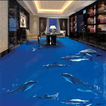 Beibehang 3d tapeta na stenu Dolphin skupiny dance 3D kúpeľňa obývacia izba 3d poschodí samolepiace tapety domáce interiér