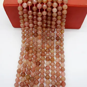 Kolo tvárou Jahoda Crystal Kameň korálky: 8 mm 10 mm prírodný kameň korálky DIY voľné korálky pre šperky, takže strand 15