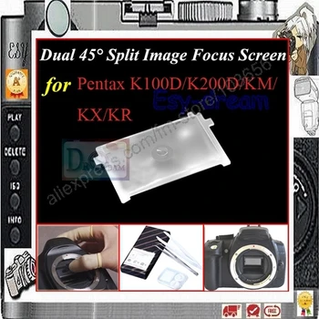 Dual 45 stupňov Rozdeliť Obraz Zameranie Zameranie Obrazovky Pre Pentax K100D/K200D/KM/KX/KR PR138