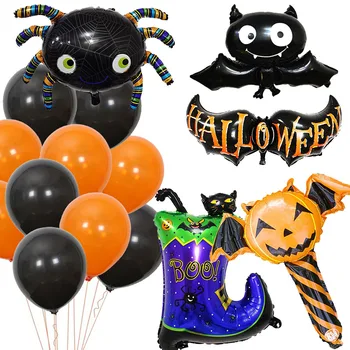 Halloween Balónová Výzdoba Diabol Orange Black Balloon Halloween Narodeniny, Party Dekorácie Pre Deti Fw30