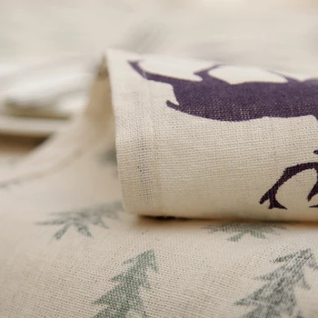 Prispôsobiteľné Bielizeň Bavlna Modernej Jednoduchosti Obrus Vianočné Borovice jeleň Vytlačené obrus Svadobné Umývateľný Tabuľka Kryt