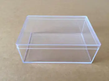 Transparentné obdĺžnikový PS plastu úložný box šperky vzorka políčka šperky, doplnky klasifikácie prípade, 5 ks/veľa