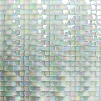 3D Interiéru Iskrička Krištáľové Sklenené mozaiky kuchyňa backsplash steny dlaždice Klenuté Pearl White Light Sklenené Mozaikové Dlaždice Stenu