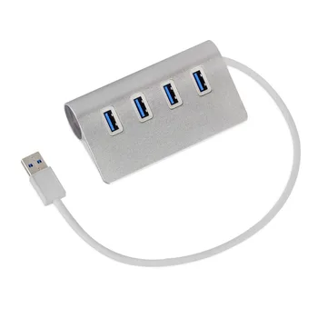 Hliníkové 4 Port USB 3.0 Hub 5Gbps Vysokej Super Rýchlostný Adaptér, Kábel Pre PC, Notebook