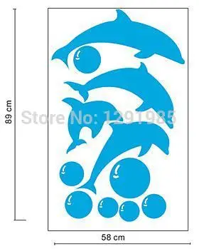 Krásne Dolphin Bublina Stenu, Nálepky, Obtisky Ideálny pre Dieťa v materskej Domova módny dizajn, Vymeniteľné PVC Plagát Doprava Zadarmo