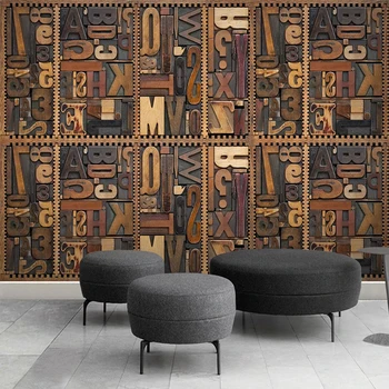 Drevorezbárstvo anglickej Abecedy 3D TV joj, Nástenné Maľby Obývacej Miestnosti študovňa samolepiace Nálepky na Stenu nástenná maľba Tapety