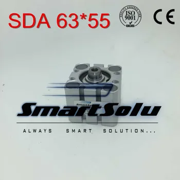 Doprava zadarmo SDA 63*55 63mm vrt 55mm zdvih dvojčinné ventil, pohon pneumatických valcov SDA63-55 kompaktné vzduchové valce