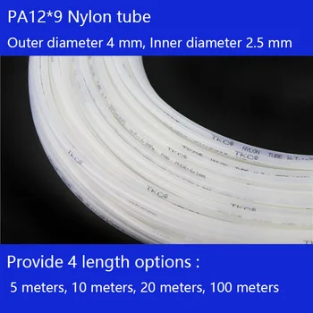 Doprava zadarmo pneumatické konektory Vysokej teplote Nylon trubice PA12x9mm, Dĺžka 10M 100M Air tube, PolyamideTube OD 12 MM ID 9MM