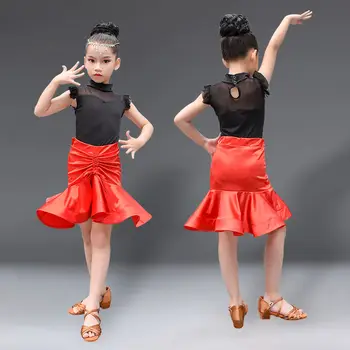 Tanečná sála latinskej šaty tanečné šaty pre dievčatá salsa šaty deti rumba 2019 deti spandex samba sukne tango súťaže oblečenie