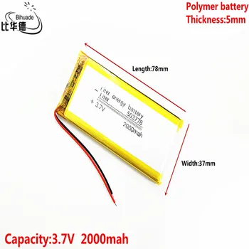 3.7 V,2000mAH 503778 Polymer lithium ion / Li-ion batéria pre tablet pc BANKA,GPS,mp3,mp4