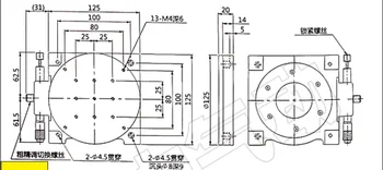R Osi RS125-L 125 MM Manuálne 360-Stupňový Otočný Posuvné Tabuľka Mikrometer Presnosť Výtlak Uhol Nastaviť Platformu Optické