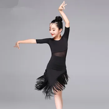 Strapec Latinské Tanečné Šaty Pre Dievčatá, Deti Salsa Tango Spoločenský Tanec Šaty Súťaže Kostýmy Deti Praxi Tanečné Oblečenie