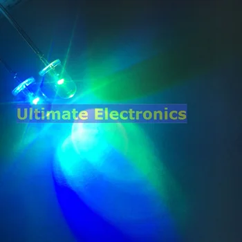 1000pcs Vody jasné LED Kolo Top RGB rýchle blikanie, pomalé blikanie, farebné 5MM Striedavý farebné F5