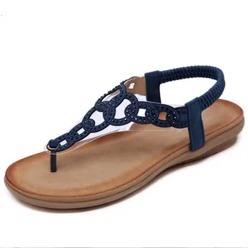 BEYARNENew Módne Letné dámske Sandále Ploché Bežné Ženské Flip Flops Sandále Vonkajšie Pláži Dámy Listov Č-slip Sandalias