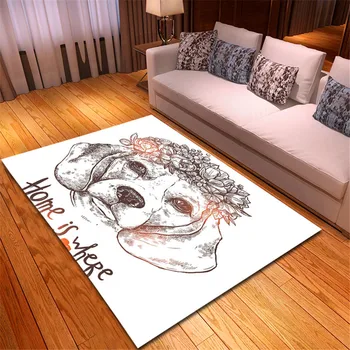 Móda 3D roztomilý pes obývacia izba posteli oblasti koberec výzdoba chodby mat flanelové non slip koberec