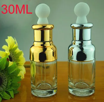 20ml Strieborná/zlatá esenciálny olej, fľaša s UV plast viečko +sklo kvapkadlom pre cosmeticl balenie 100ks/veľa
