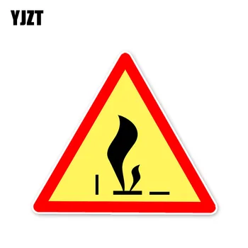 YJZT 13.6*15.5 CM Výstražné Znamenie Pozornosť Plameňa Bezpečnostné Auto Samolepky Príslušenstvo Nárazníka C30-0665