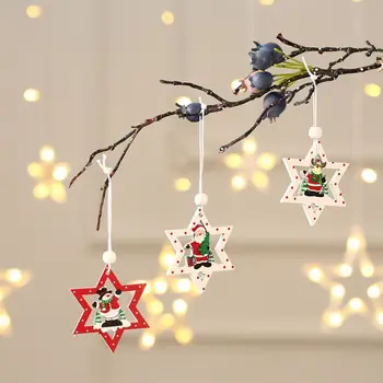 Vianočné Ozdoby, Drevené Visí Prívesky Star Vianočný Strom Vianočné Dekorácie Pre Domov Strán Nový Rok