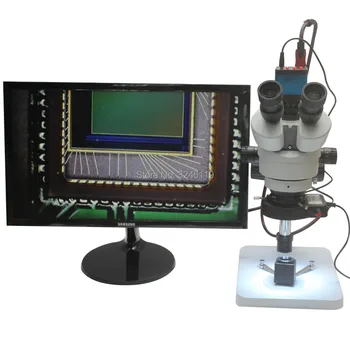 Binokulárne Trinocular Stereo Mikroskopom 7X-90X Súčasné Displej S 14MP 1080P HDMI USB Kamera Pre Mobilný Telefón Opravy