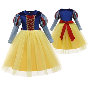 Sen Snow White Cosplay Dievčenské Šaty Letné Oka Roztomilý Elegantné Malá Princezná Šaty Narodeninovej Party Vianočný Kostým Dieťa Oblečenie