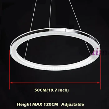 LED 20 CM Prívesok Svetlá 1 Lampy Kolo Akryl s jedným Krúžkom D20CM Ac 110-240v