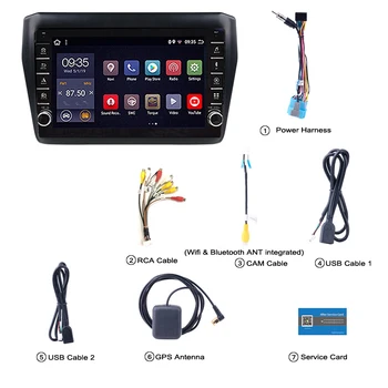 9 palcový Android 9.0 Auto DVD Multimediálny Prehrávač na tlačidlo gombík Pre Suzuki Swift 2017 - 2019 GPS Navigácie Rádio Stereo s kamerou