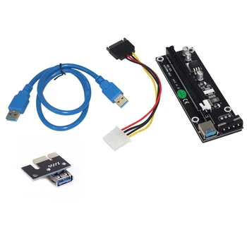 Nové PCI, 1x až 16x Powered Express Stúpačky Rada USB3.0 PCI-E Extender Karty Adaptéra Kábel SATA do 4 Piny Energie pre BTC Banské Banské