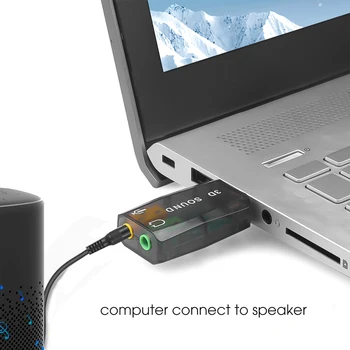 3D Zvuková Karta Externý USB Na 3,5 mm Mikrofón Konektor pre Slúchadlá Stereo Slúchadlá Audio Adaptér Mini Reproduktor Rozhranie Pre Notebook Pc