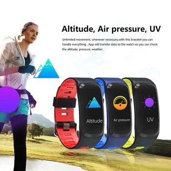 Hodiny, hodinky 2018 Nové Bluetooth 4.0 Smart Šport Náramok Srdcového tepu, Krvného tlaku Vonkajšie nadmorská Výška UV Hovor Náramok mužov