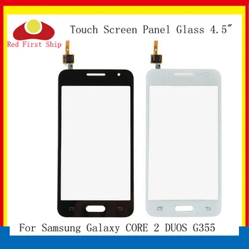 10Pcs/veľa Dotykový displej Pre Samsung Galaxy CORE 2 DUA G355 G355H Dotykový Displej Digitalizátorom. Panel Senzor Predné Vonkajšie Objektív LCD Sklo