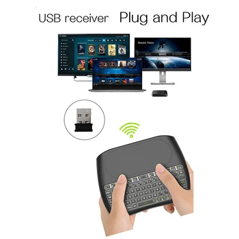 D8 Mini Farebné Podsvietenie Bezdrôtová Klávesnica Vzduchu Myši Touchpad pre Smart TV
