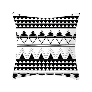RUBYLOVE Geometrické Polyester Dekoratívny Vankúš obliečka na Vankúš Domova Gauč Čiernej a Bielej Hodiť Vankúš 45x45cm