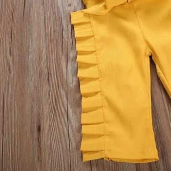 Móda Batoľa Detský Baby Girl Šaty, Žlté Nohavice Nohavice Popruh Remienky Jumpsuit Náprsníkové Nohavice Neformálne Oblečenie