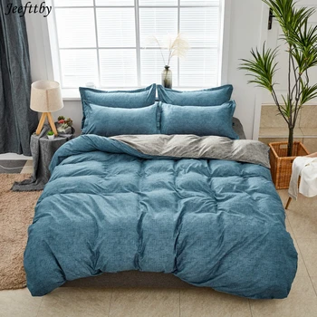 Bytový Textil Šedo-modrá Family 3-4pcs Dieťa Dospelých posteľná bielizeň Nastaviť Luxusné Pohodlné Obliečky Obliečky Kryt Posteľná obliečka na Vankúš